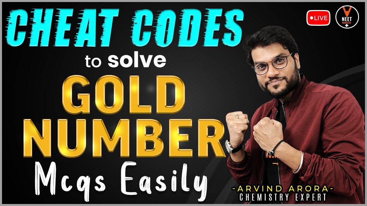 Gold Number MCQ's | NEET Chemistry Cheat Code | NEET 2020 Preparation | Arvind sir | Vedantu