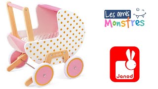 Landau pour poupée en bois "Candy Chic" - Janod - LesAmisMonstres.fr