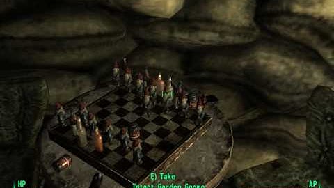 Fallout3 Mini Gnomes On a Chessboard