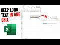 How To Keep Long Text In One Cell In Excel