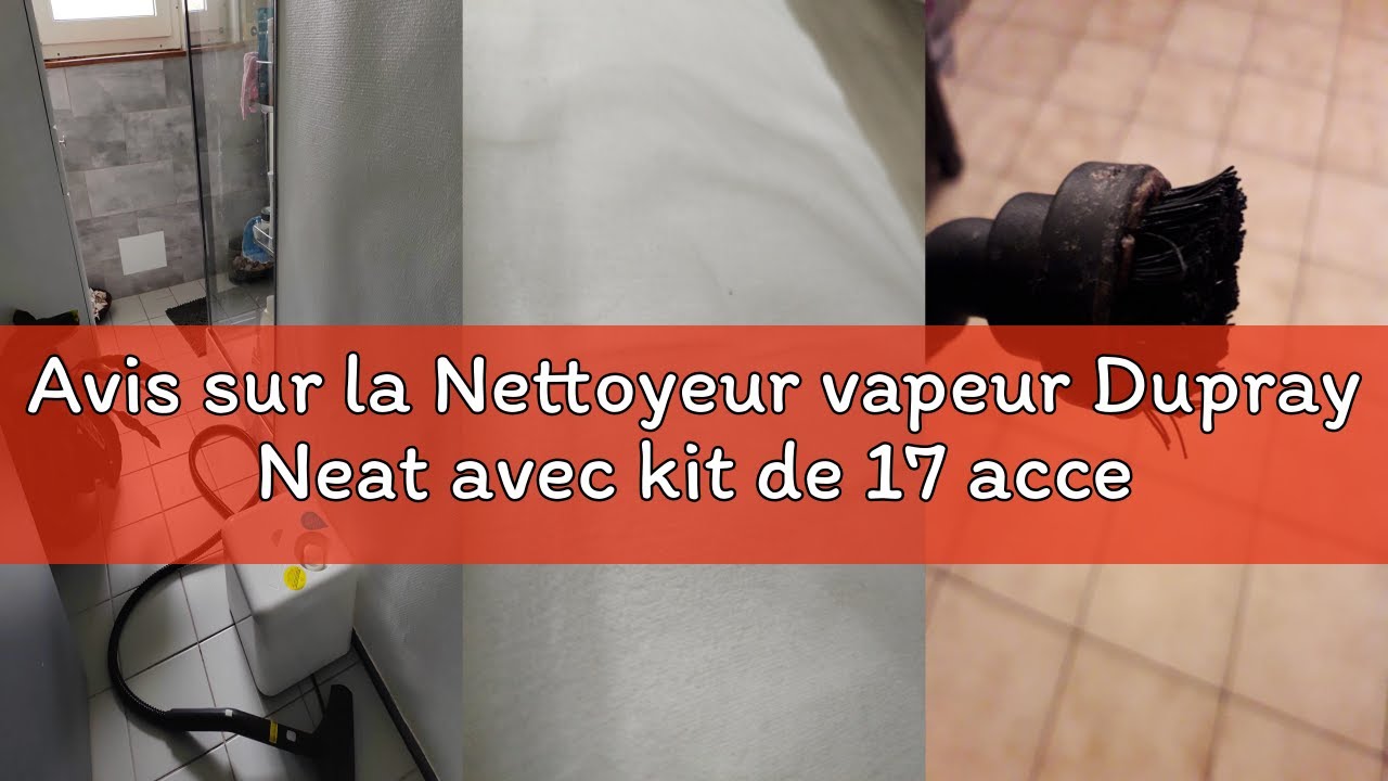 Nettoyeur à vapeur Dupray Neat Plus avec kit d'accessoires de 17 pièces. Puissant nettoyeur à vapeur polyvalent conçu pour le nettoyage en profondeur des sols, des tissus d'ameublement, des joints de