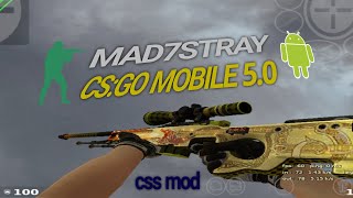 Playing Madstray CSGO Mobile 5.0 multiplayer. [css mod]