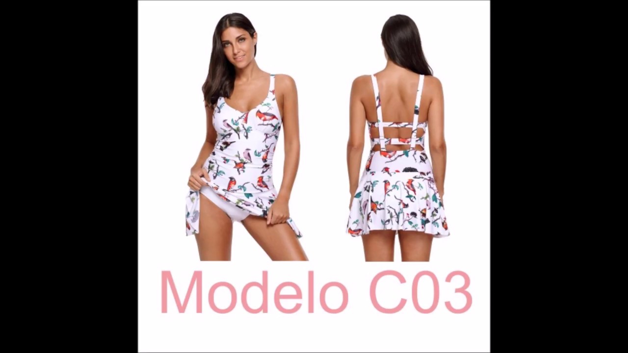 Trajes de Baños falda Incluida - YouTube