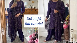 ✅ Embroidered fancy Eid Special Suit Complete Cutting and stitching by H&h craft and design 