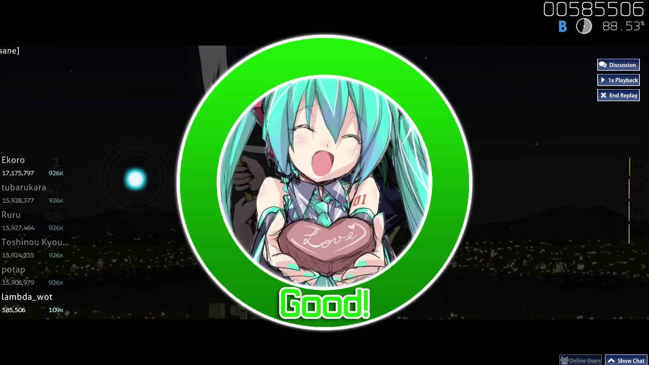 lambda_wot plays Kokuyasou - Uroboros Infinity (Insane)