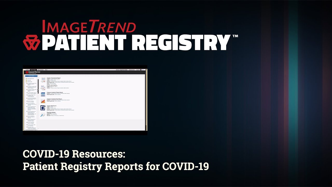 Patient Registry Reports for COVID19 YouTube