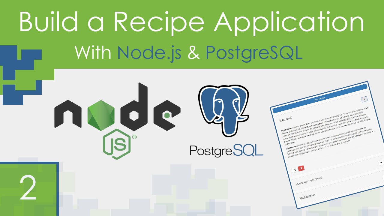 Recipe App Using Node Js Postgresql Part 2 Youtube