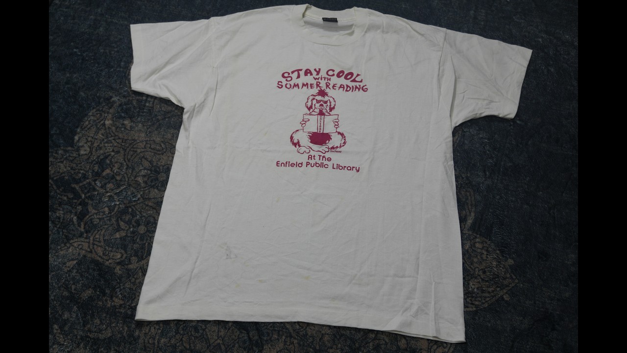 90s USA製 FRUIT OF THE LOOM BESTタグ サマーリーディングTシャツ 