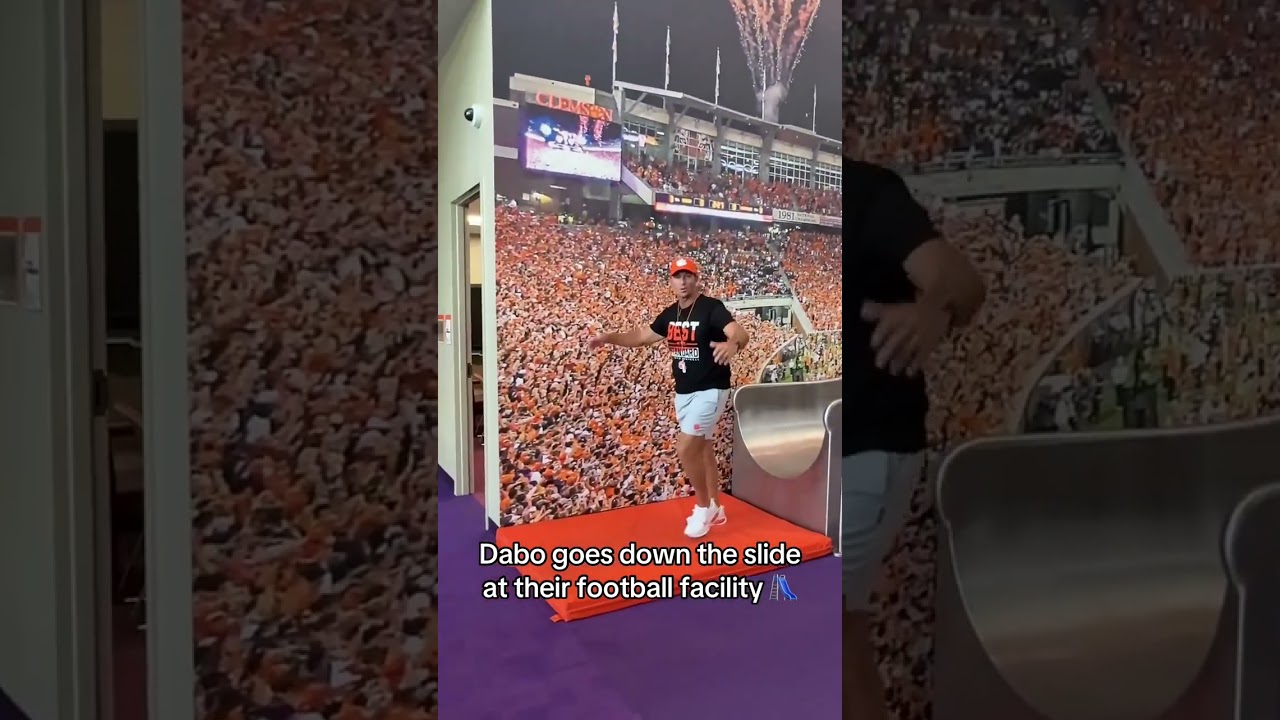 Dabo on the slide 🛝 (via clemsonfb/TT)