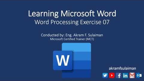 Word Processing Exercise 07