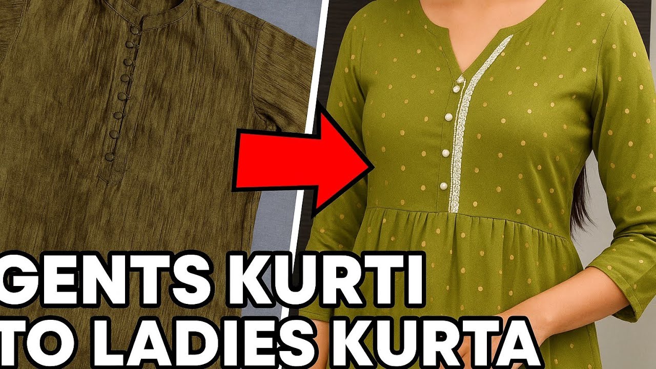 Old Gents Kurti to New Stylish Ladies Kurta | DIY Kurti Transformation ✂️✨