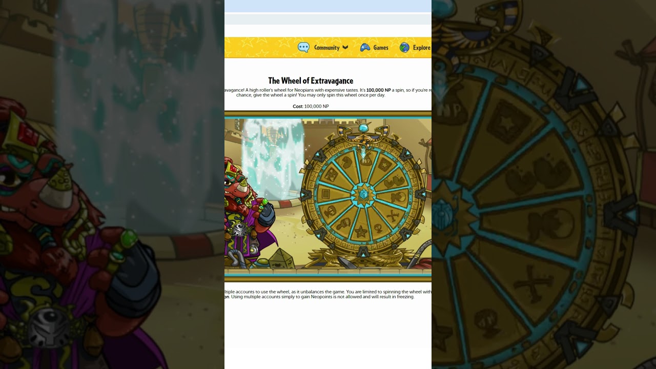Neopets MOST EXPENSIVE DAILY - The Wheel of Extravagance - spin #1