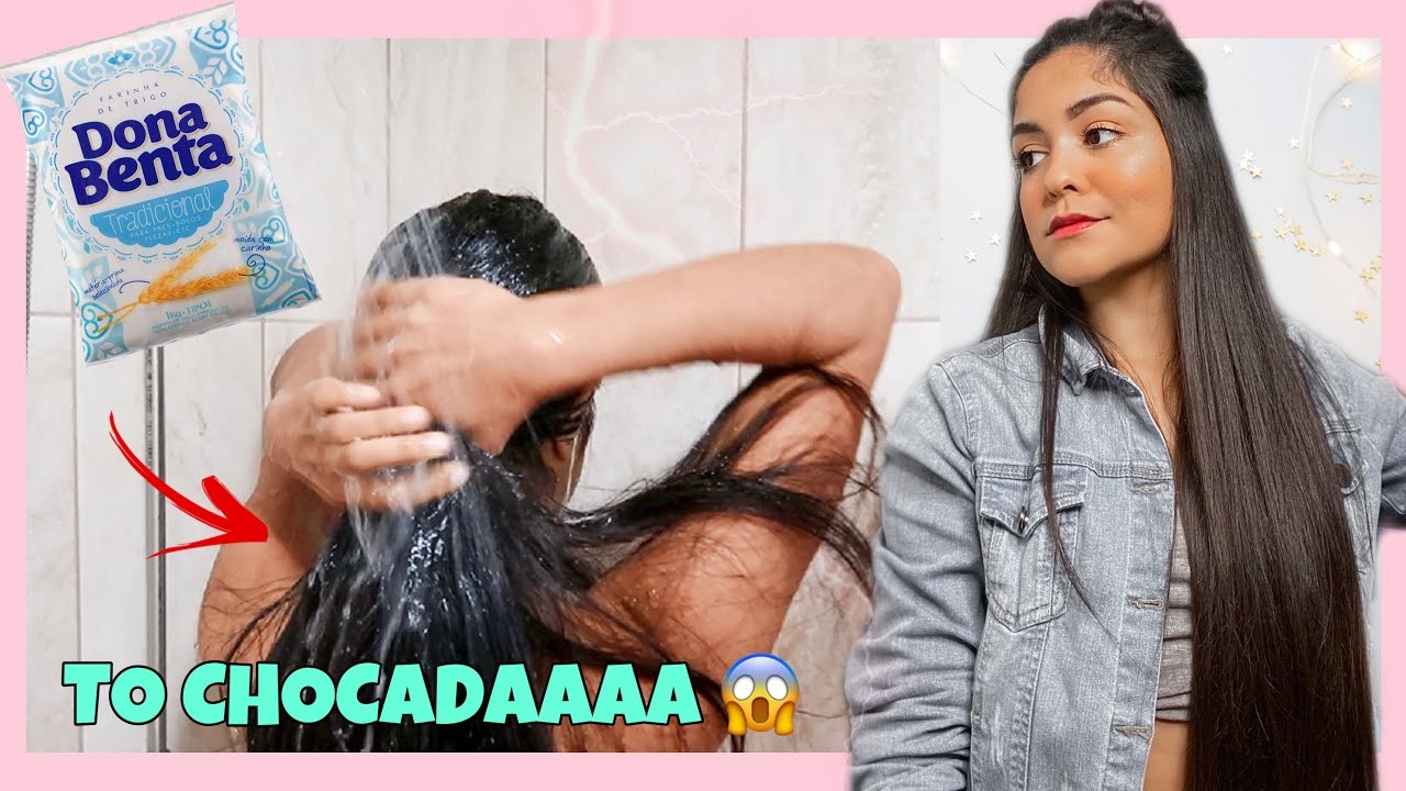 HIDRATAÇÃO CASEIRA DO BABADO COM FARINHA DE TRIGO - FÁCIL, BARATA E INCRÍVEL