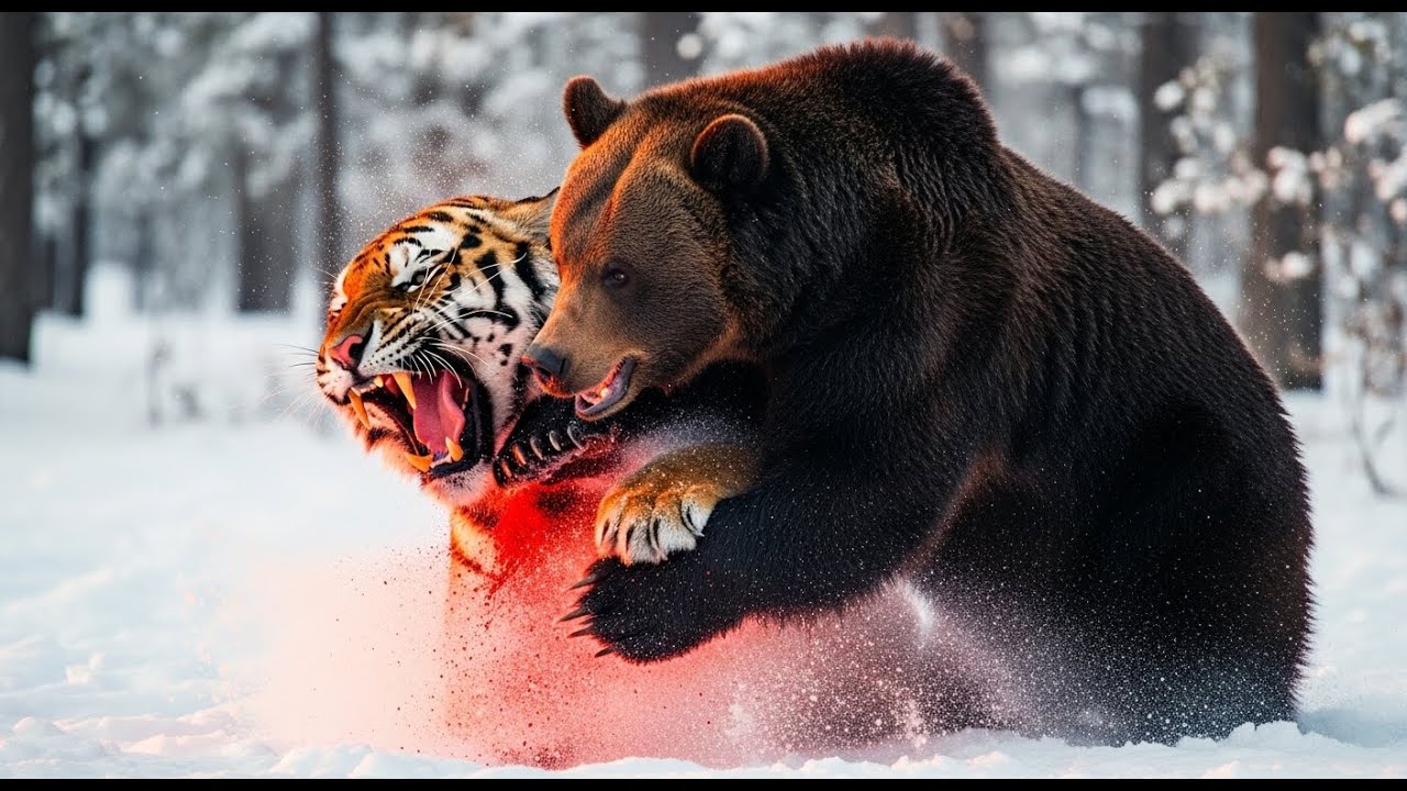 Shocking Encounter: Siberian Tiger vs 400kg Brown Bear | Kings of the ...