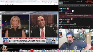 Hasanabi Reacts to  LEFT CHIPPING AWAY AT AMERICAN WORK ETHIC (Part 1)