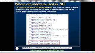 Part 64   C@ Tutorial   How and where are indexers used in  net HD