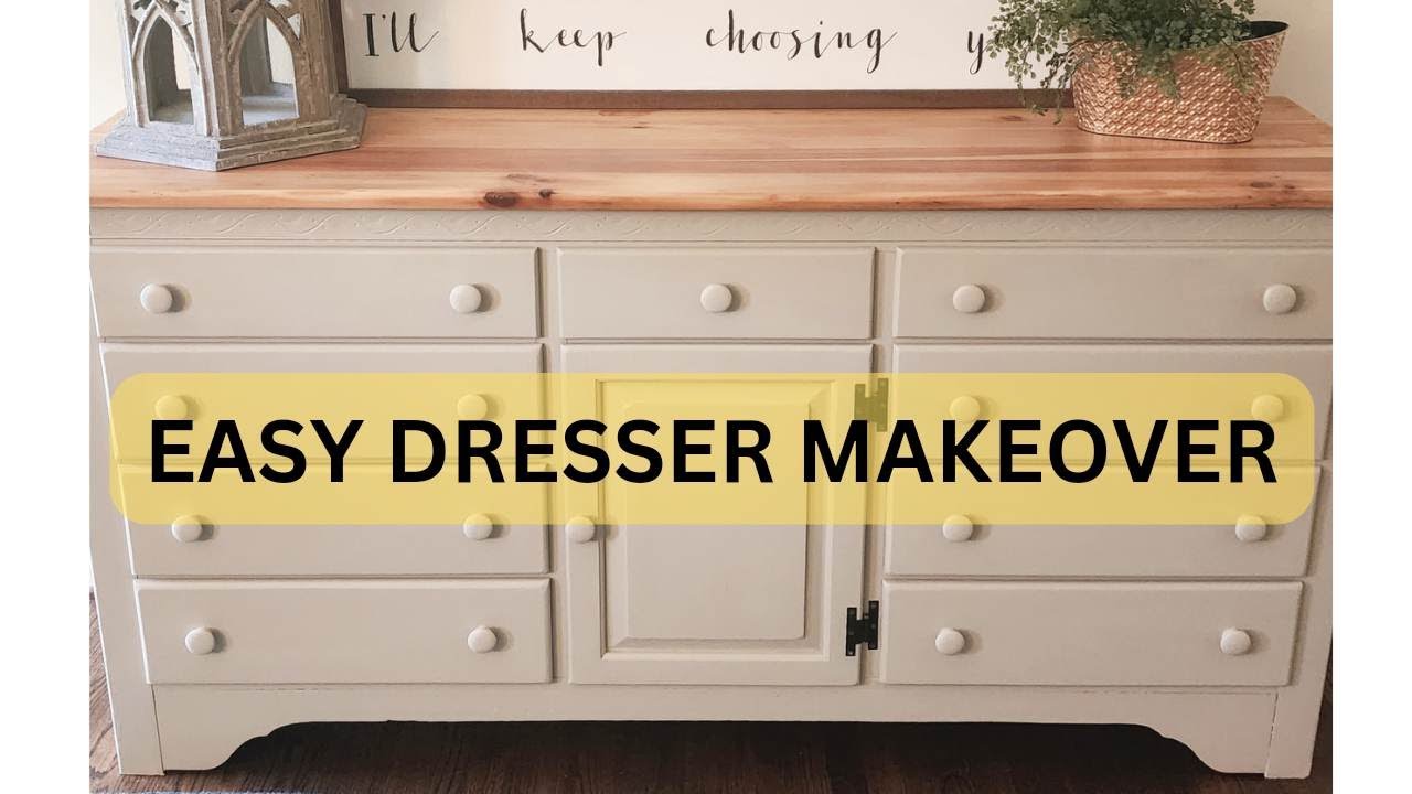 Simple neutral dresser maker over Painting furniture with latex wall