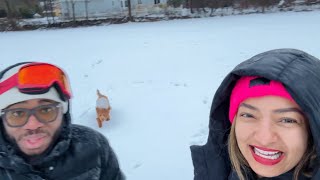 Pup’s FIRST SNOW + Hubby’s Snow Angel 2.0