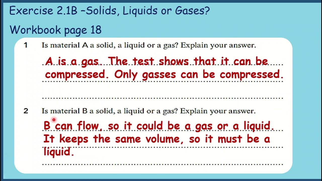 2 1 Solids liquids and gases Answer key YouTube