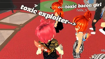exposing toxic exploiter and toxic bacon girl in MM2 (Parts 2)