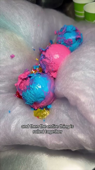 World Famous Cotton Candy Ice Cream Burrito from Creamberry Las Vegas Unique Affordable Desserts