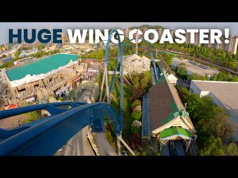 Forest Predator Front Row POV Happy Valley Nanjing Awesome B&M Wing Coaster Layout