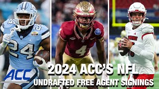 ACC Undrafted Free Agent Signings | 2024 NFL Draft