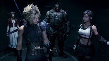 Final Fantasy 7 Remake - Ch.17 A Way Out: Cloud Strife Sees Feather on Elevator Cutscene (2020)