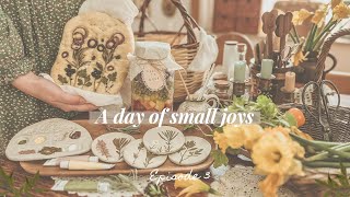 Small joys of daily life  Focaccia bread, veggie jar, air dry clay coasters, garden and tea | S4E3