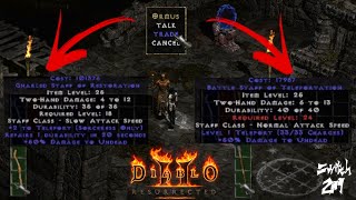 Shopping A Teleport Staff In Act 3! Charges Or Sorc Only? 2 Minute Tips - Any Version of Diablo 2