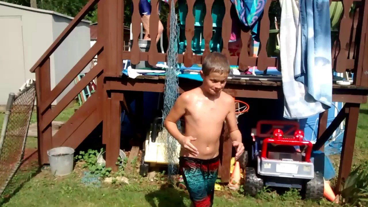 My grandson does ice bucket challenge