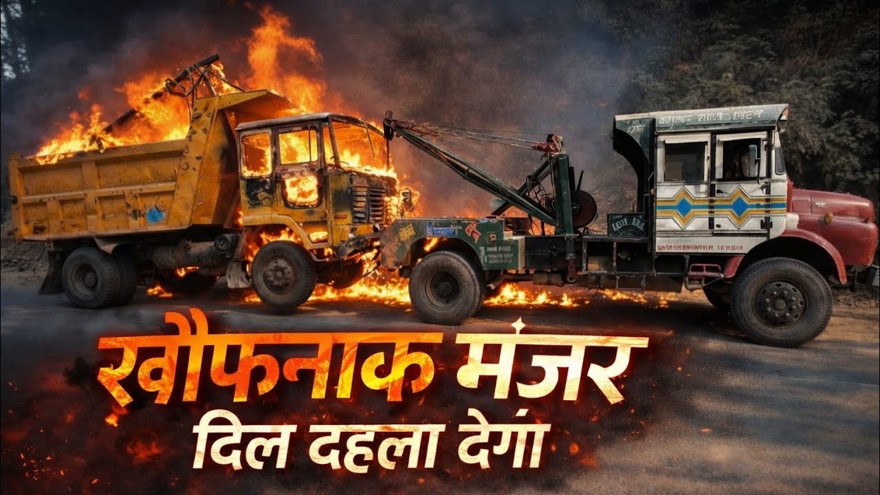 Burned Tipper Recovery in Dangerous Mountains 🏔️🚛
