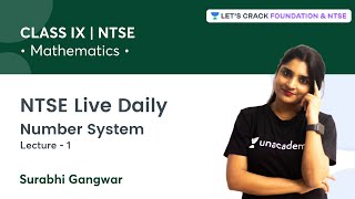 NTSE Live Daily: Math -IX: Number System | Lecture 1 | Mathematics | Surabhi Gangwar