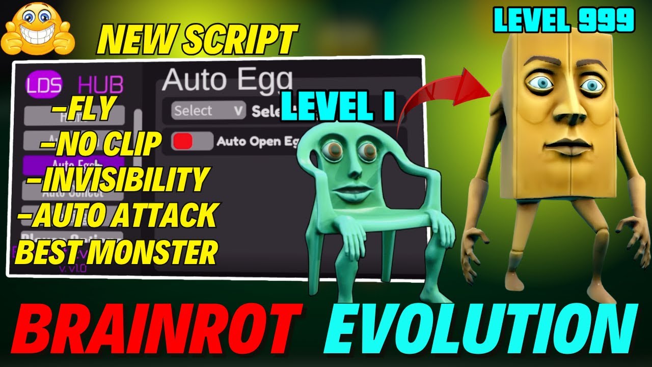 Brainrot Evolution Script | Auto Attack, Invisibility & More | Roblox Brainrot Evolution Script