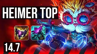 HEIMERDINGER vs SHEN (TOP) | 7 solo kills, 500+ games, Rank 13 Heimer | NA Grandmaster | 14.7