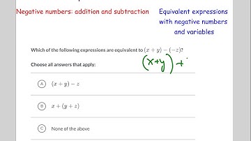16 Equivalent expressions with negative numbers and variables