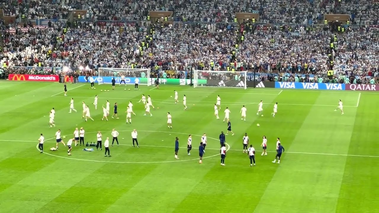 2022 Qatar World Cup Final | Argentina team enters the pitch for warmups
