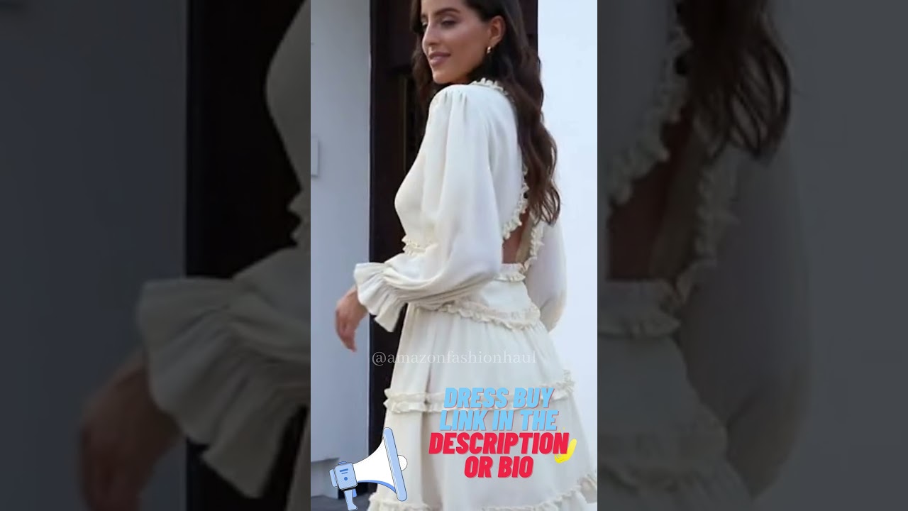 Happy Sailed Women Long Sleeve Ruffle Layer Backless Swing Mini Dress S-XL 