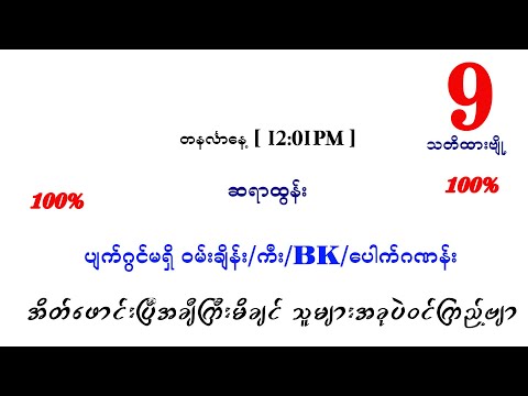 တင်္လာ မနက် ပတ်သီး နှင့် နှစ်ကွက်ကောင်း