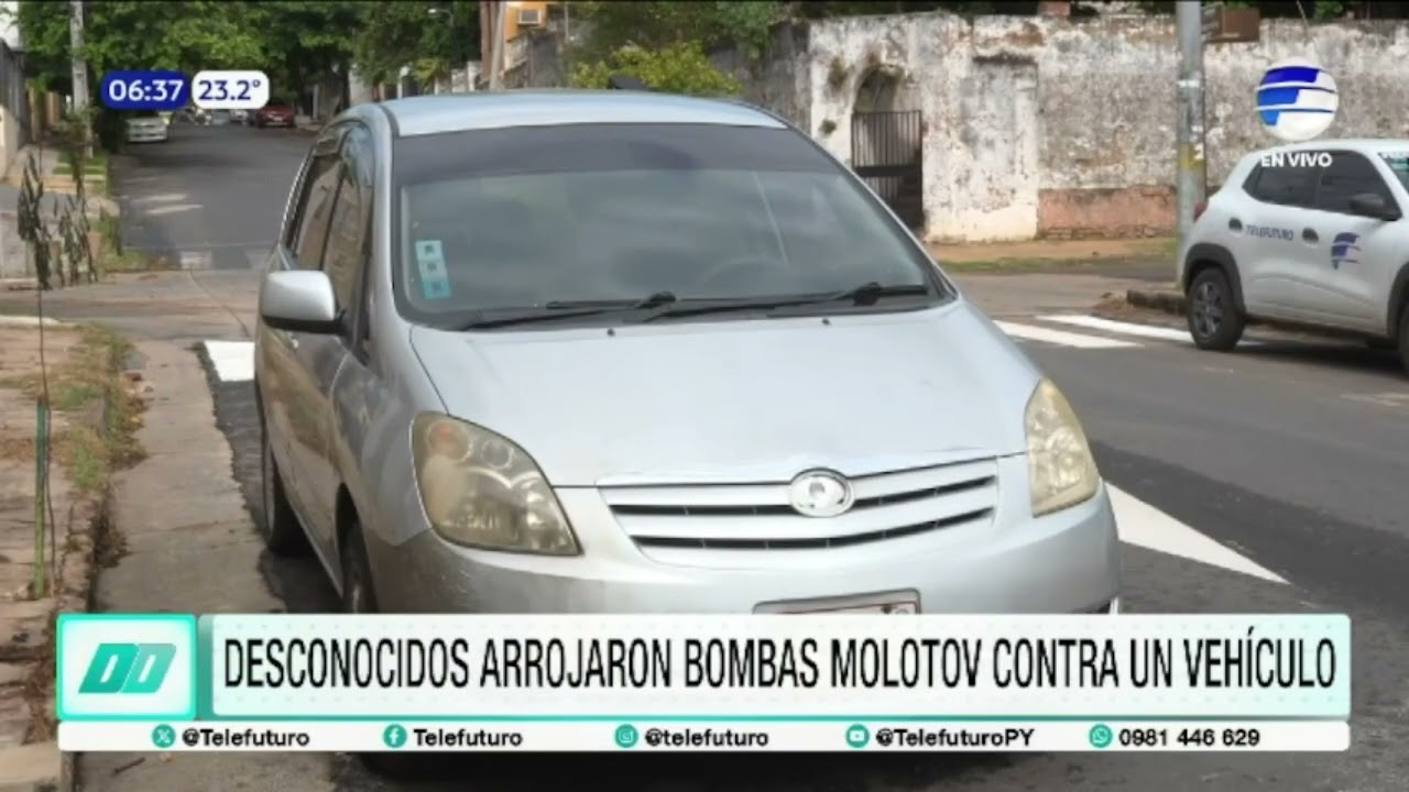 Lanzan bombas Molotov contra un vehículo estacionado