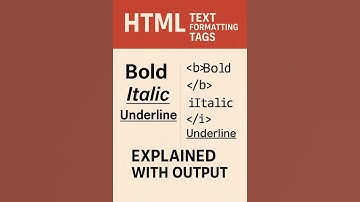 HTML Text Formatting Tags | Bold Italic Underline Explained with Output | CODER