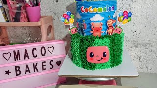 2 tier Cocomelon Theme Cake and Cupcakes 💖 | MACO Bakes