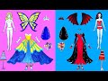 Paper Dolls Dress Up Wedding Vampire and Butterfly Simple Papercrafts Dresses Handmade Quiet Book