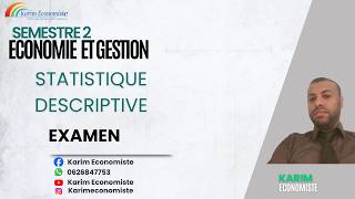 Statistique descriptive S2 Examen corrigé Fsjes Marrakech