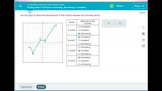 Finding where a function is increasing, decreasing, or constant given the graph