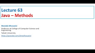 Celebrity Lecture 63 Java | Method [ What and Why ] بالعربي Profile