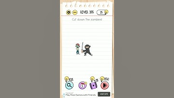 cut down the zombies level 355:brain test
