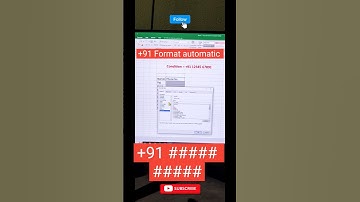 Excel +91 Format automatic😱 #excel #exceltutorial #shorts #shortvideo