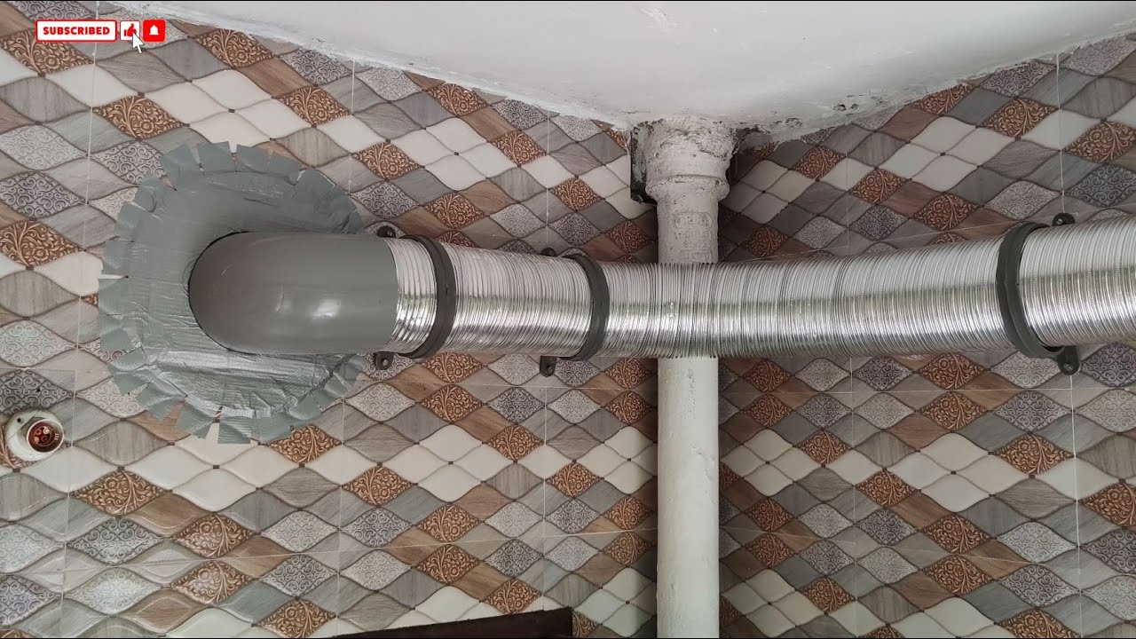 Chimney Pipe installation | Connected to Kitchen Exhaust fan | Step by ...