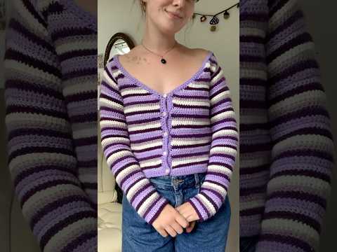 finishing my #crochetcardigan top🧚🏼‍♀️#crochettutorial is up on my channel! #cutecrochet #shorts (video tutorial)